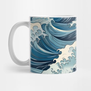 Ephemeral Crests: Hokusai Waves Reimagined Mug